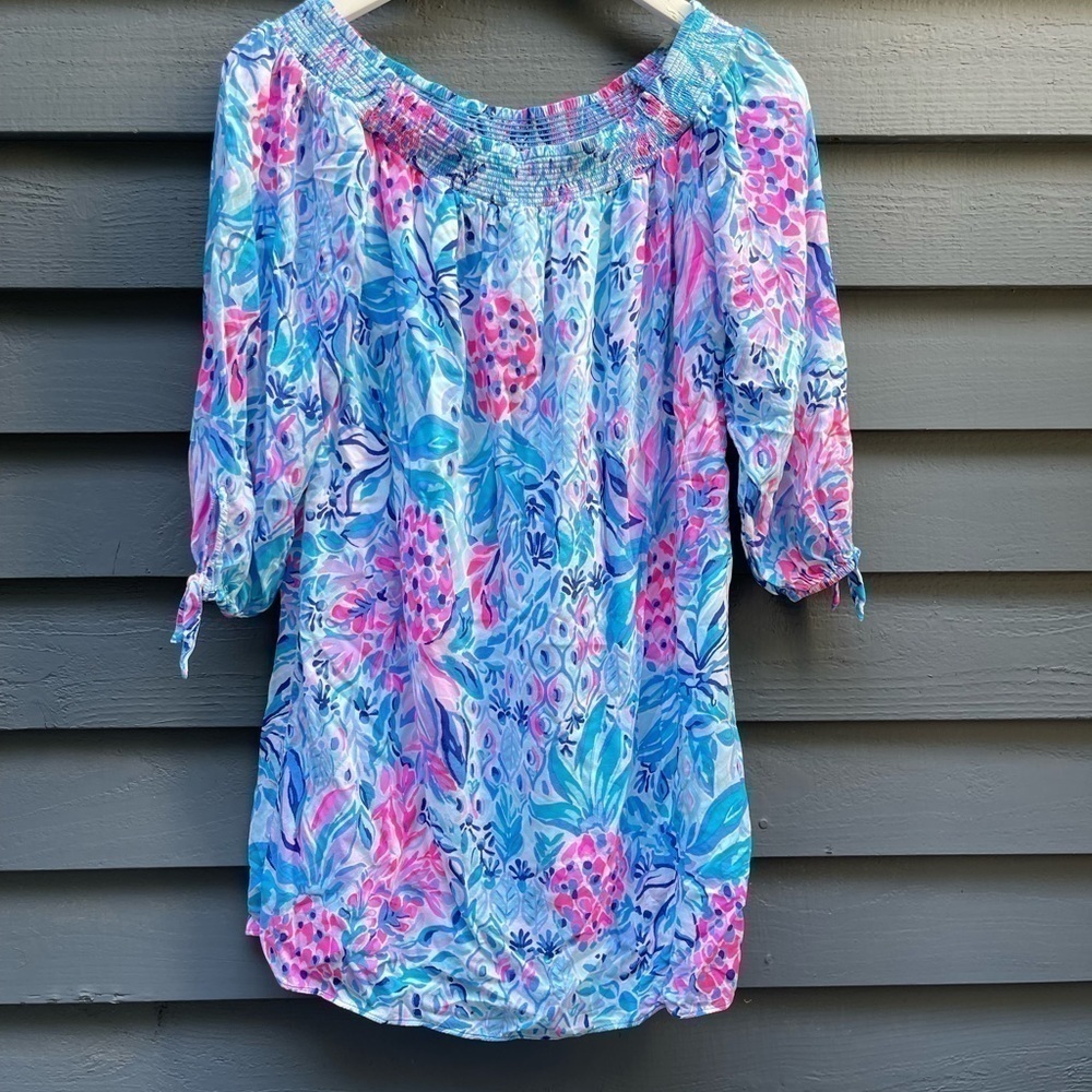 Lilly Pulitzer Womens Zanzibar Blue Party Princess Mary Ellen Dress X Small